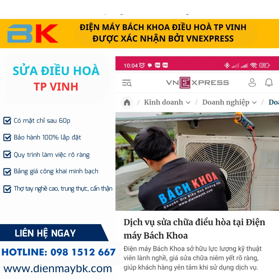 Top 5 Đơn Vị Sửa Chữa Điều Hòa Uy Tín Tại Vinh – Nhanh, Bền, Giá Rõ Ràng